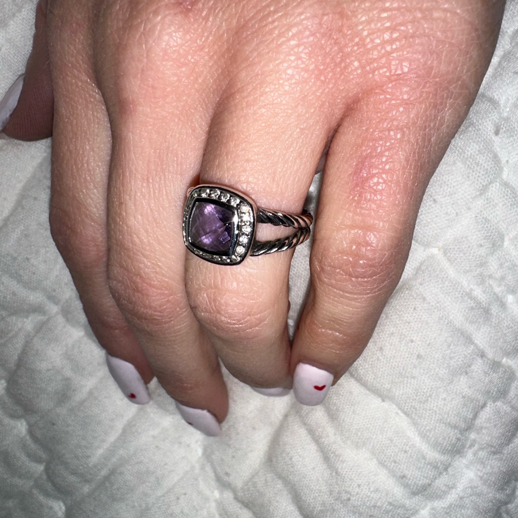 David Yurman Petite Albion Amethyst Sterling Silver Ring